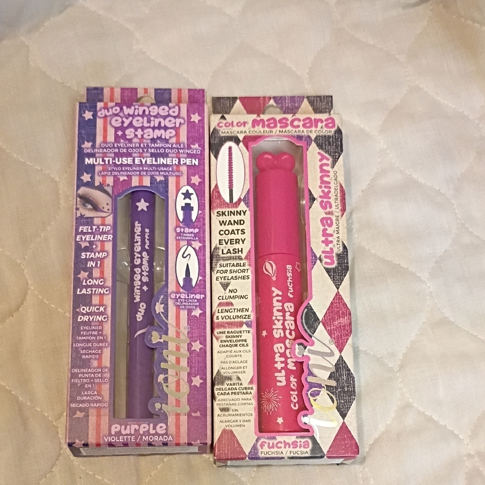 Purple Eyeliner Stamp Stamp And Eyeliner And Pink Fushia Mascara